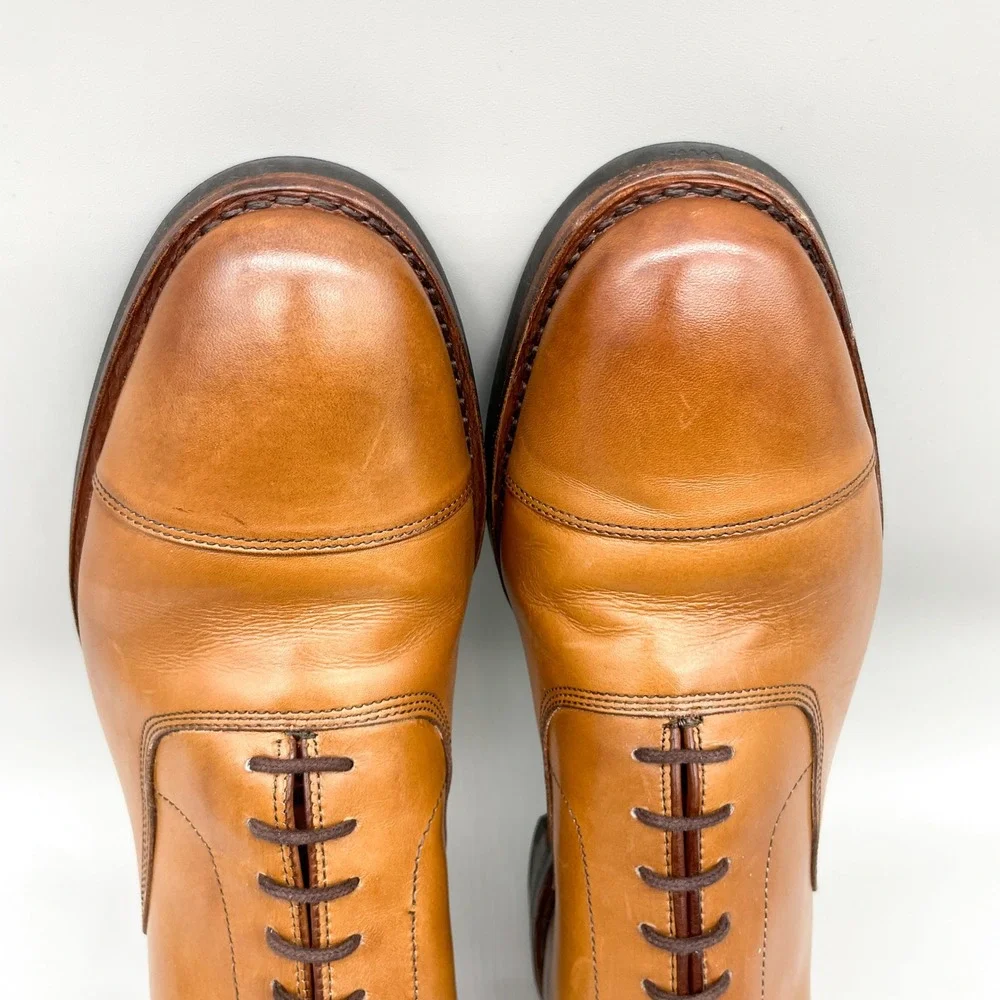 Allen Edmonds Mens 11.5 B Park Avenue Cap Toe Oxford Shoes Walnut Leather Preppy